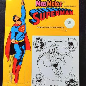 Cartel masmelos - figura superman troquelada - 1979