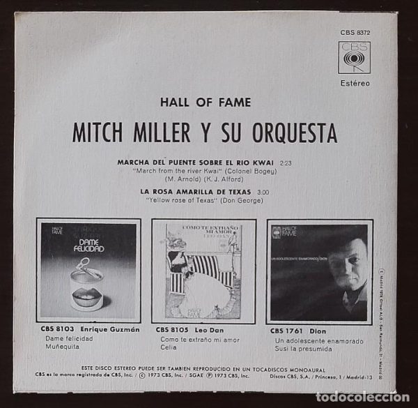 VINILO MITCH MILLER - MARCHA SOBRE EL RIO KWAI