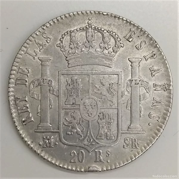 Moneda 20 reales madrid - Fernando VII - plata mbc