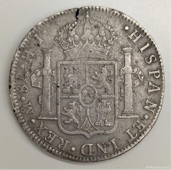 Moneda 8 reales - México h.j. - Fernando VII - plata mbc+